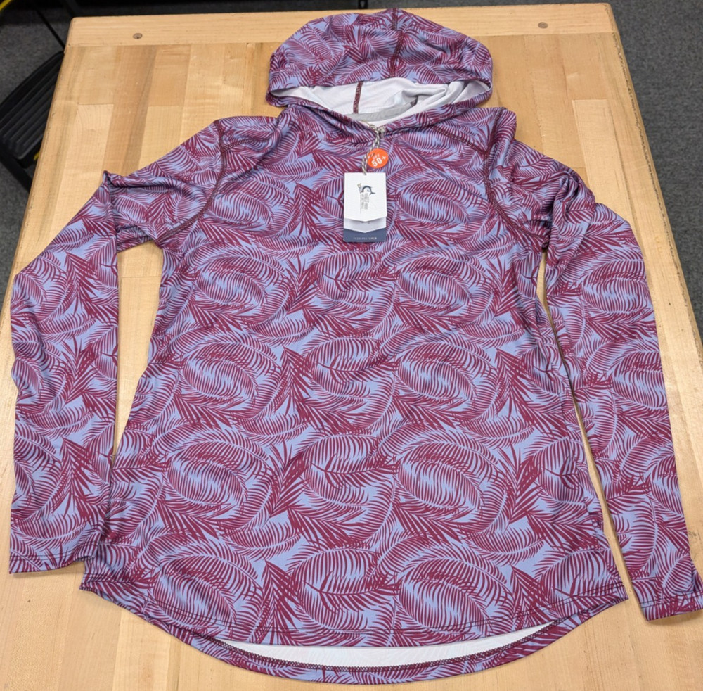 World Wide Sportsman Angler Long Sleeve Hoodie Women's XS Amaranth Palms UPF50