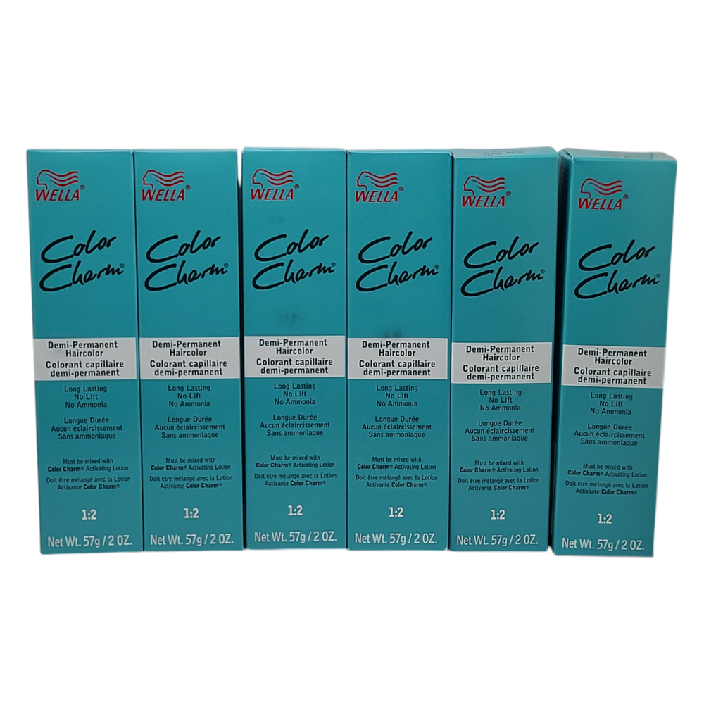 6 Pack Wella Color Charm Demi-Permanent Hair Color 5N 5/0 Light Natural Brown