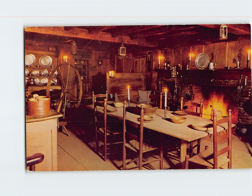 Postcard The Old Kitchen Longfellow's Wayside Inn South Sudbury Massachusetts
