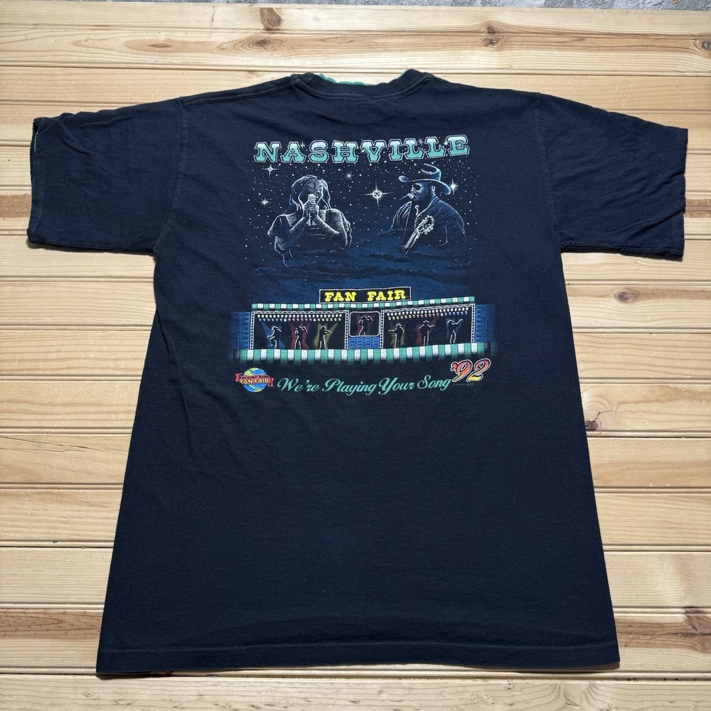 Vintage 90s Single Stitch Nashville Country Music Fan Fair Tennessee Shirt Large