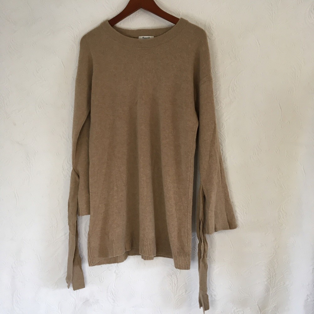 Madewell Womens 100% Marino Wool Long Bell Sleeve Sweater Dress Size M