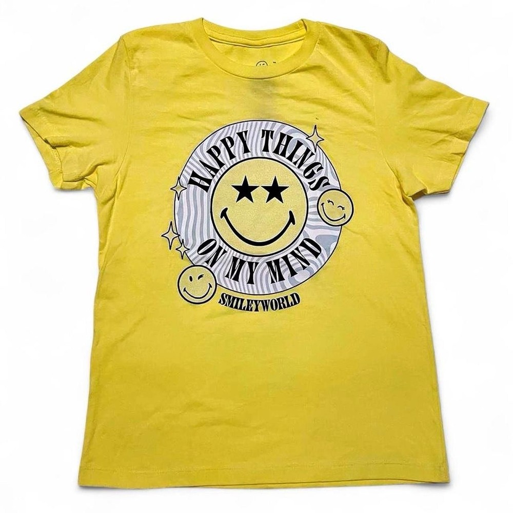 Smiley World Yellow Graphic T-Shirt Size Small