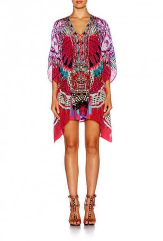 Camilla Short Kaftan Desert Discotheque One Size Silk EUC