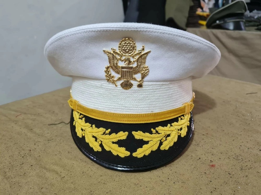 US Army Officer White Service Dress Cap – Replica Military Hat All Sizes