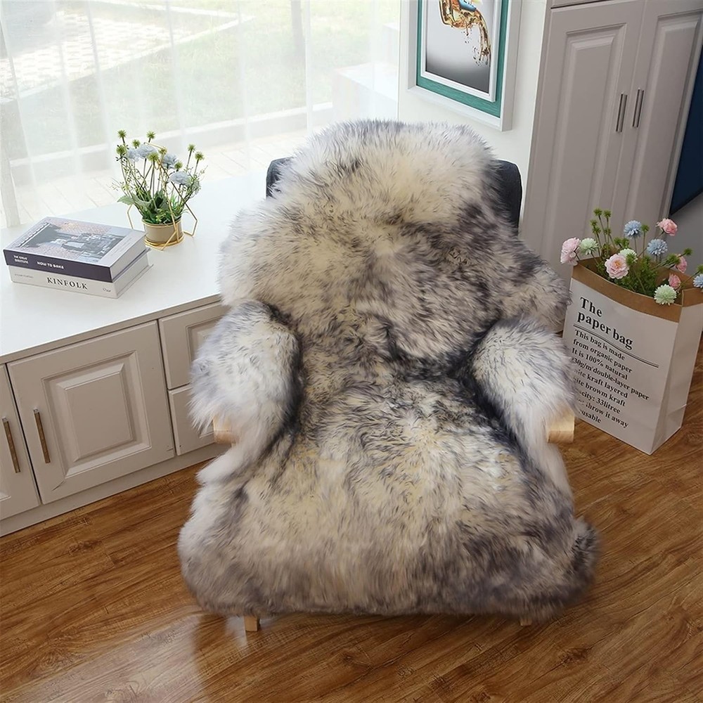 Large Sheepskin Rug Genuine Thick and Lush 3 Inch Pile，Luxury Australian Pelt...