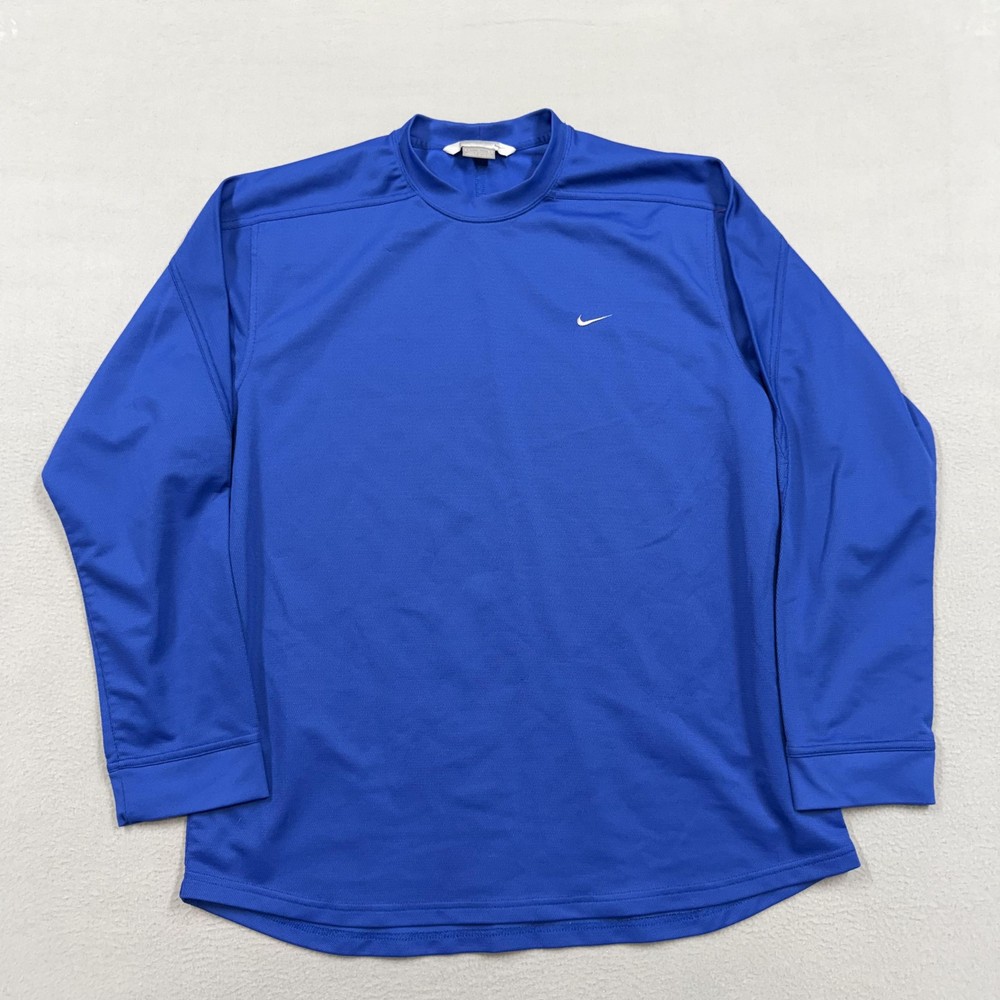Vintage Nike shirt mens Large Blue y2k mesh streetwear skater cyber 90s dri fit