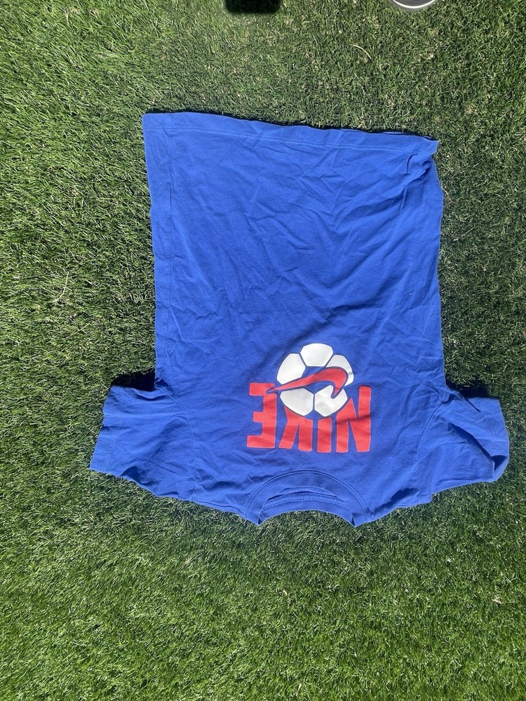 Nike Soccer Graphic T Shirt Blue Athletic Football Graphic Tee KIDS Large