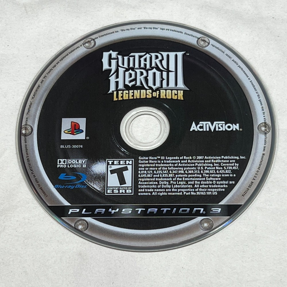 Guitar Hero III: Legends of Rock PlayStation 3 (PS3) Video Game *Disc Only*