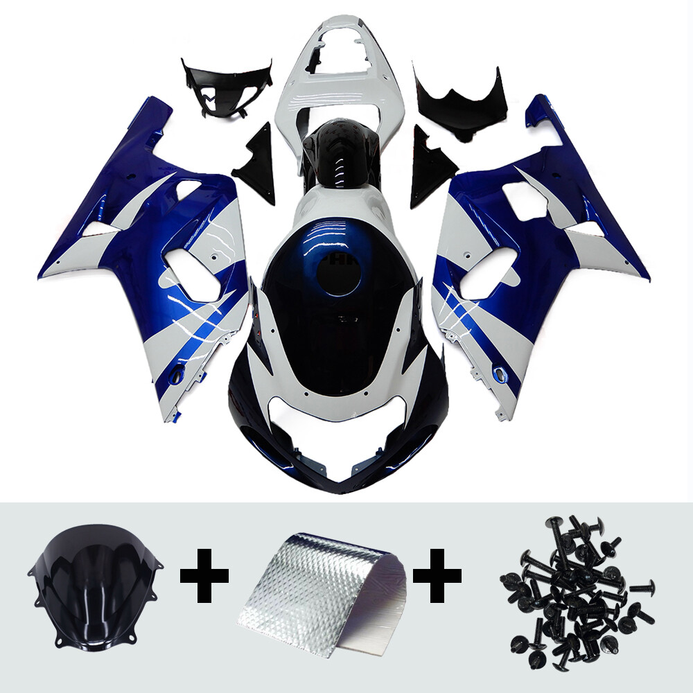 Blue White Bodywork for Suzuki GSXR600 GSXR750 K1 2000-2003 01 ABS Fairing Kit