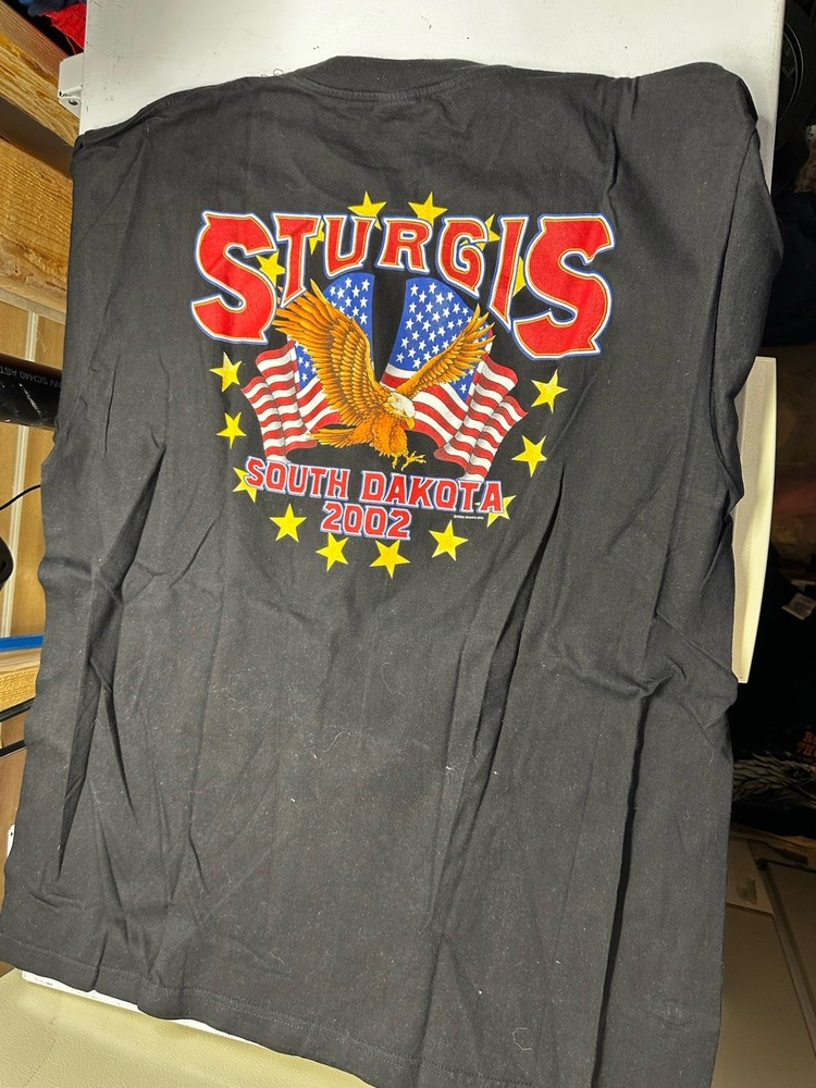 Vintage Sturgis Motorcycle Black Hills Rally Shirt Eagle Harley Y2K 2002 XL