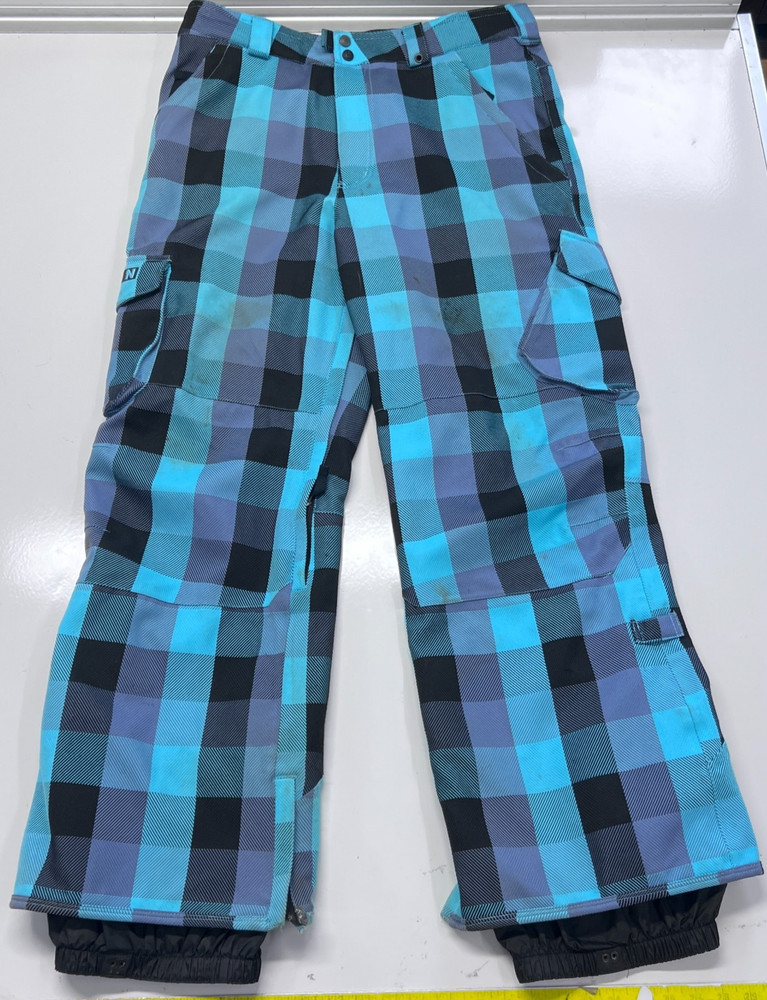 Burton DryRide Women’s Large Blue Plaid Snowboard Ski Pants Cargo Insulated