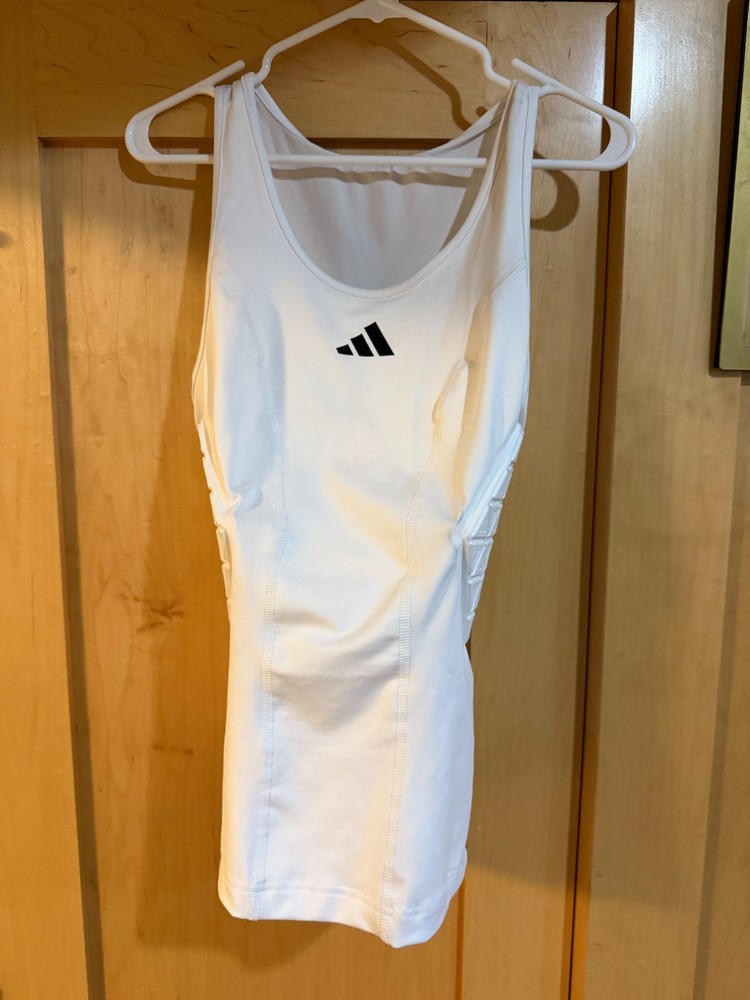 Adidas Basketball Padded Compression Tank Top White Size Large New