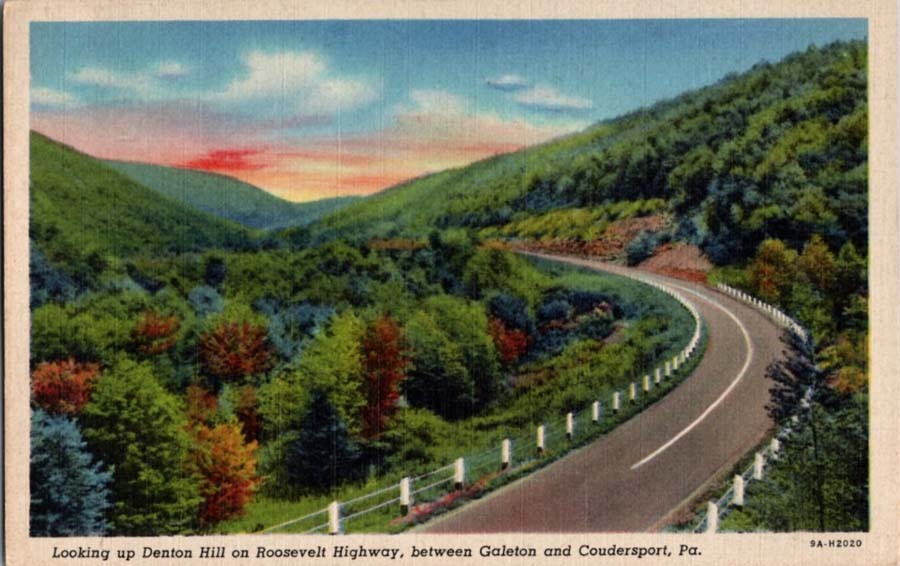 Between Coudersport And Galeton Pennsylvania PA : HIGHWAY SCENE m/14 BA4715