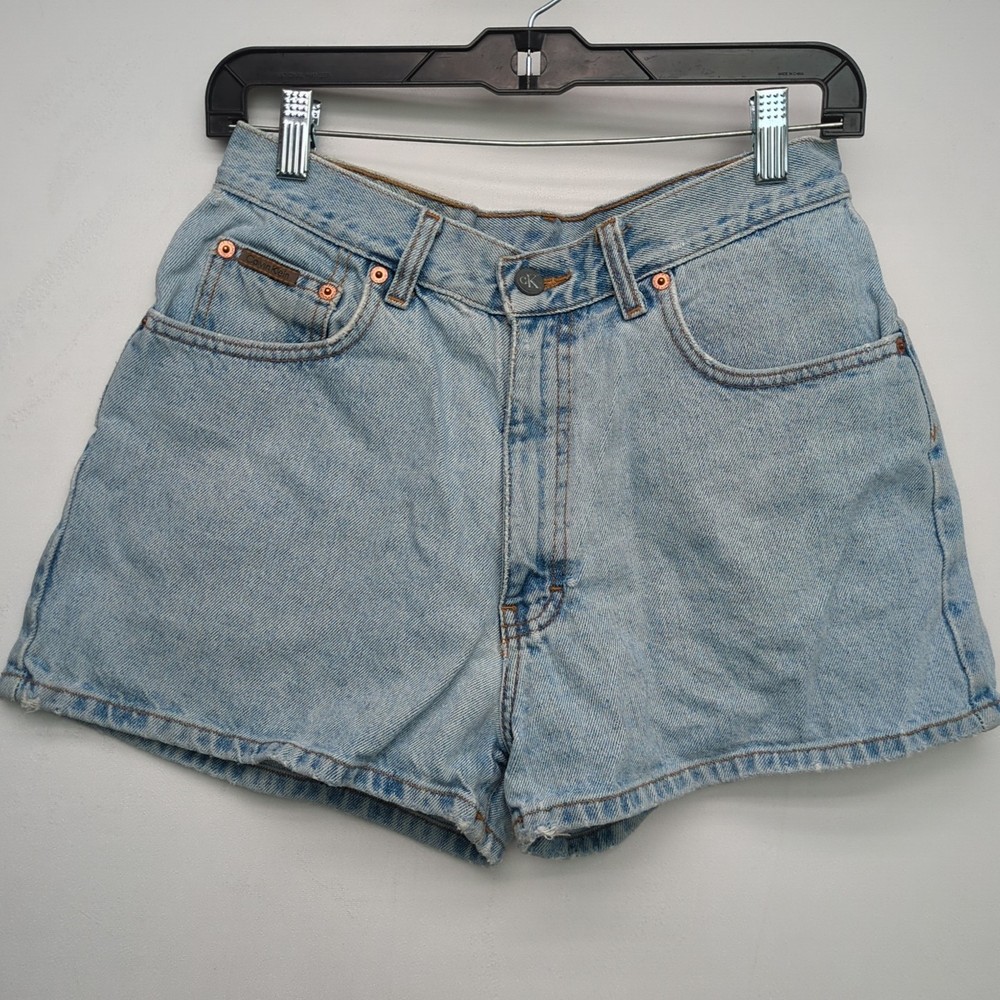 Vintage Calvin Klein Denim Jeans Shorts Womens Size 9 High Rise USA Made 90s