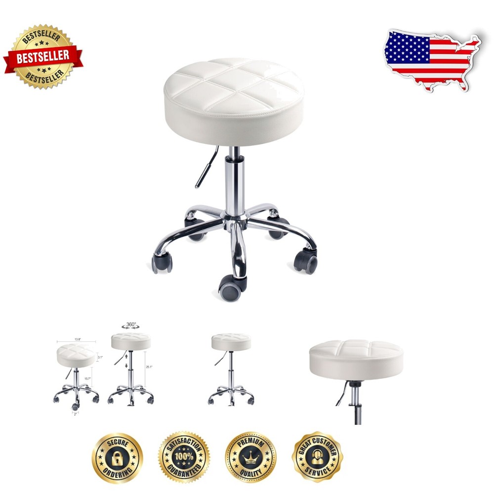 Versatile Adjustable Medical Rolling Stool with Leopard Print and Chrome Finish