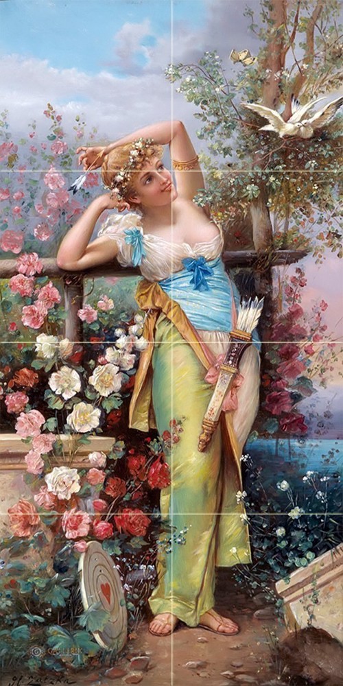 The messenger of love Tile Mural Kitchen Bathroom Wall Backsplash 8.5x17