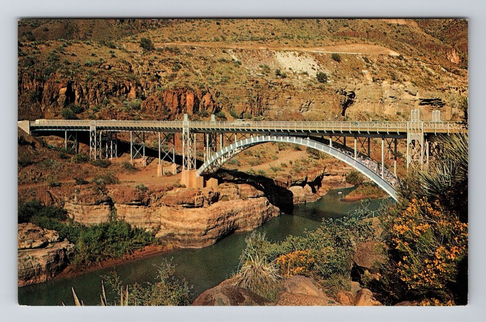 AZ-Arizona, Highway Bridge, Salt River Crossing, Vintage Postcard