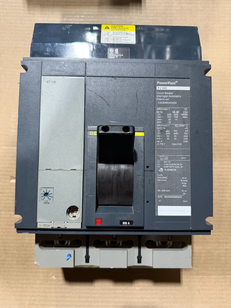 Square D PJA PJA36060U43ASA 3 Pole 600 Amp 600v Circuit Breaker PJA36060