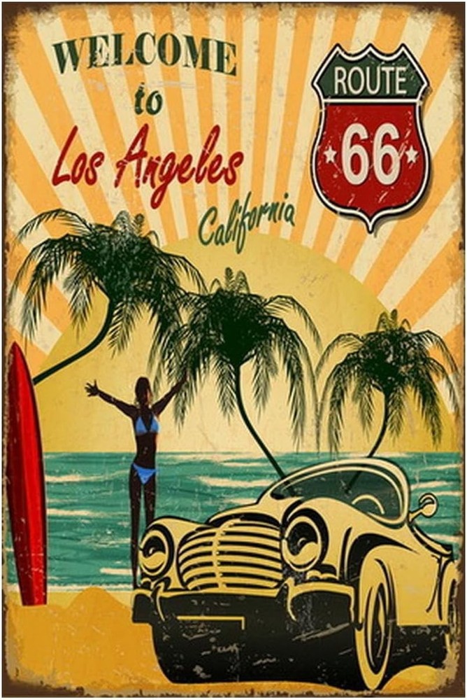 Retro Tin Sign Vintage Beach Metal Wall Art Decor Plaque 8x12 Inch