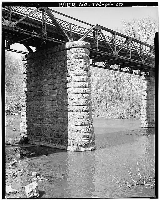 10. VIEW SOUTH END PIER #1, LOOKING NORTHWEST - Newsom's Mill Bridge,