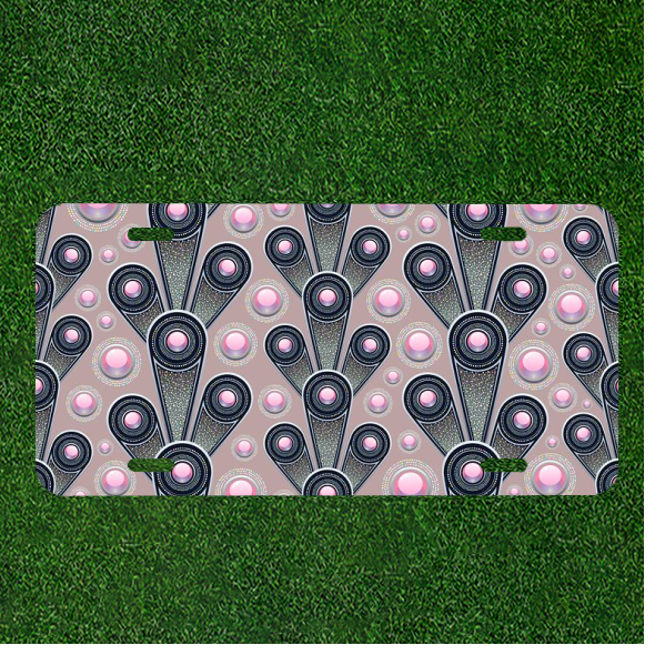 Custom Grey Abstract Pattern Personalized Car License Plate