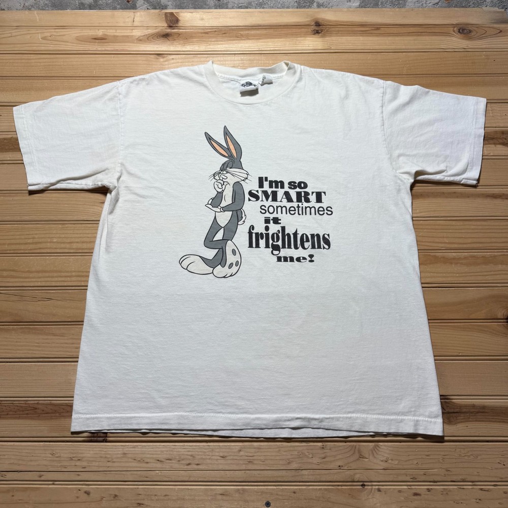 Vintage 1991 Bugs Bunny Looney Tunes Warner Bros Cartoon Graphic T-Shirt USA XL