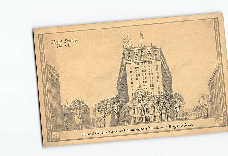 Postcard Hotel Statler Detroit Michigan USA North America
