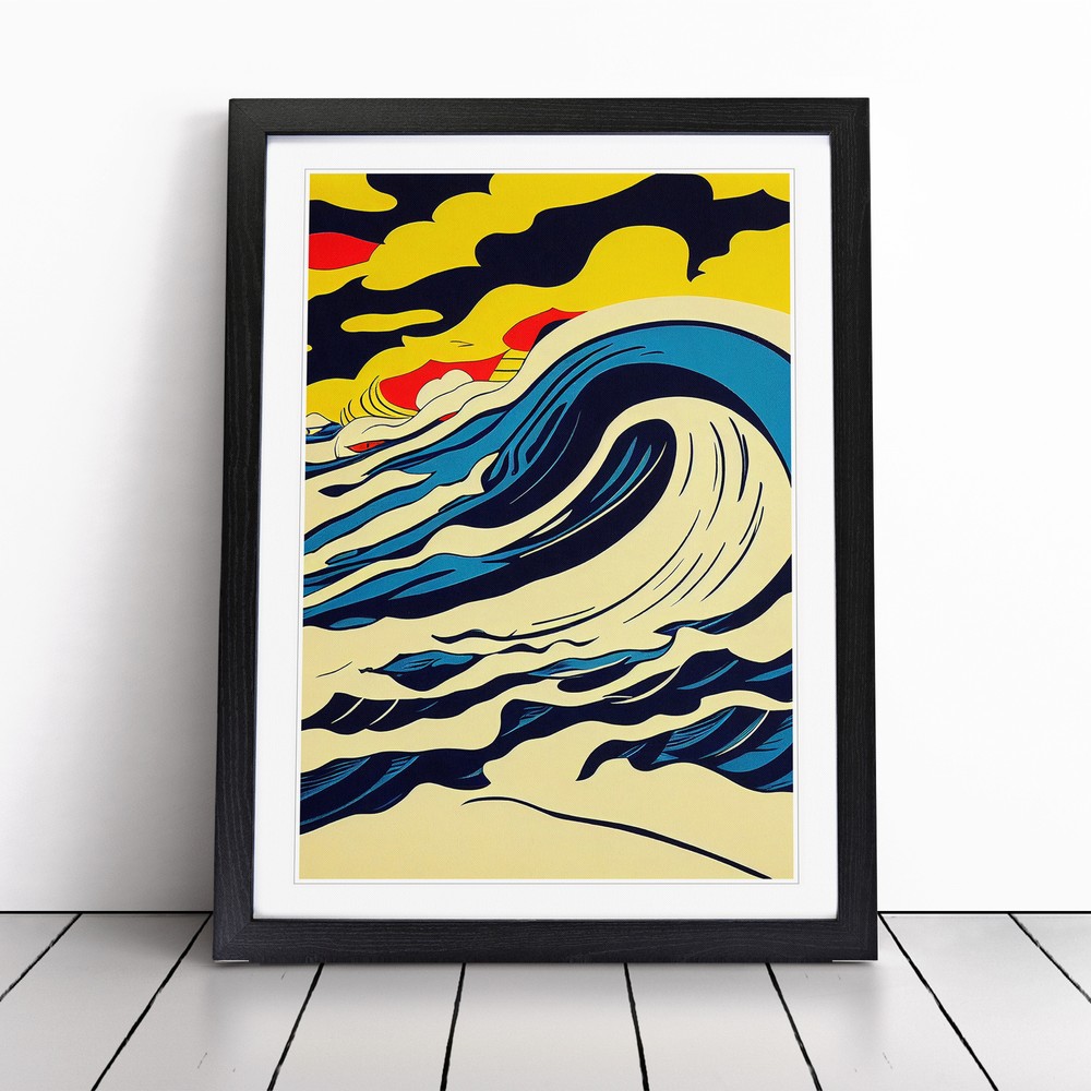Pop Art Ocean Wave No.2 Wall Art Print Framed Canvas Picture Poster Decor