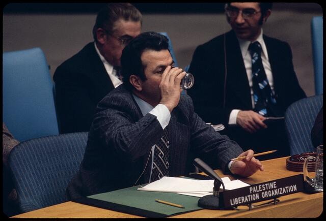 Photo:New York United Nations Farouk Kaddoumi PLO Delegate 1970s 1980s