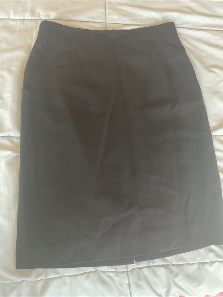 Jones New York Womens Black Flat Front Midi Straight & Pencil Skirt Size 10