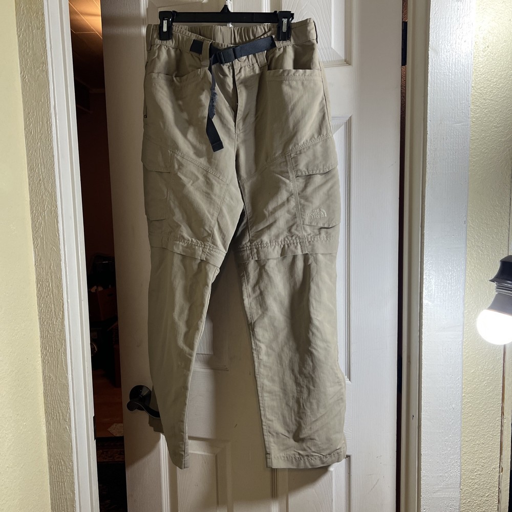 The North Face Mens Paramount Trail Convertible Pants S Beige Nylon Belted