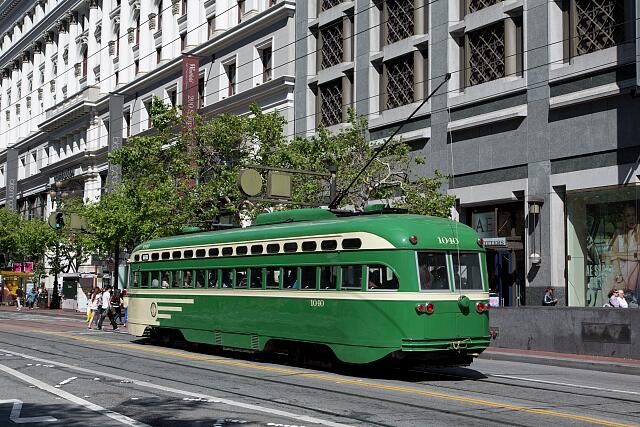 San Francisco California 2012 Market Street Trolley Streetcar Cable Car