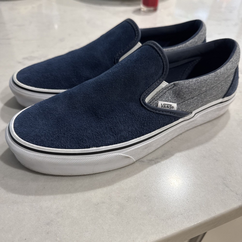 Vans Classic Slip-On Suede Suiting Dress Blues Men’s 8.5 Women’s 10 NEVER WORN