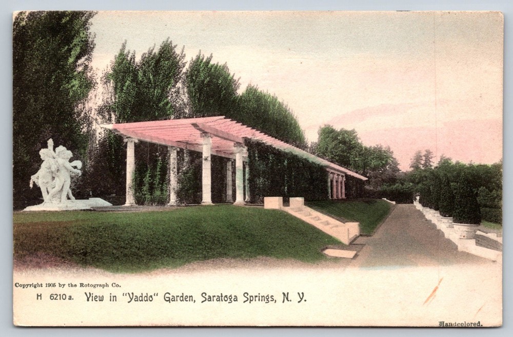 Yaddo Garden Saratoga Springs New York Postcard Rotograph Handcolored