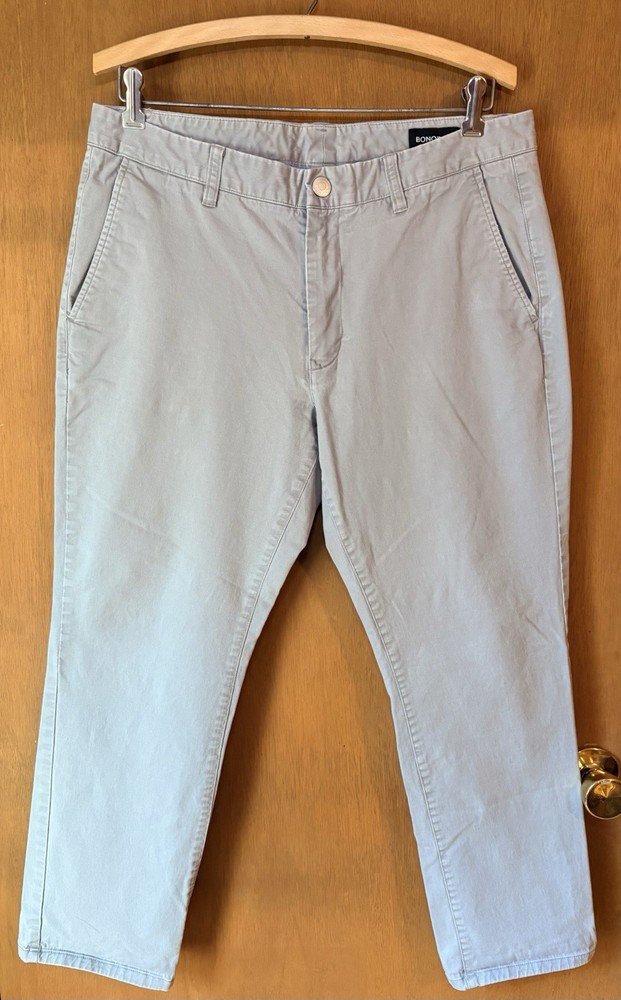 Bonobos Stretch Chino Pants Mens 34x28 Slim Fit Tan Khaki Casual Preppy