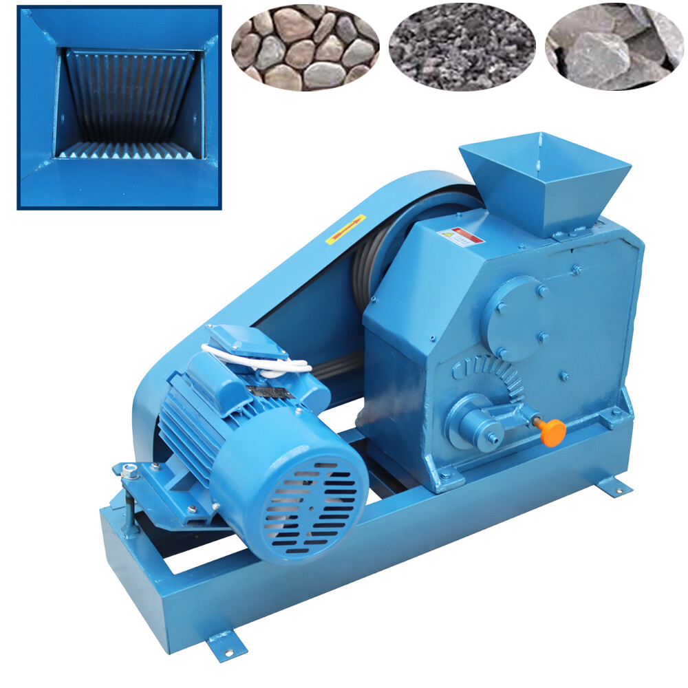 220V Jaw Crusher Shatter Rock Stone Crushing Machine Feeding Inlet 4.3''*5.9''