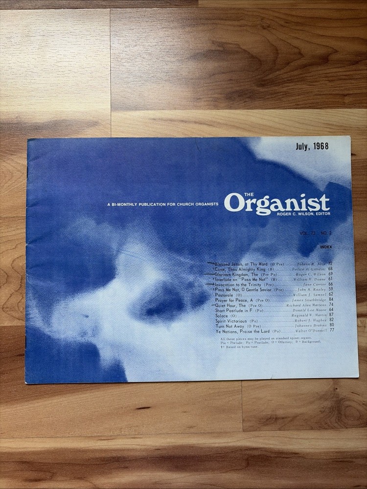 Vintage Sheet Music The Organist Church Organ Magazine July 1968 Vol 72 No 2