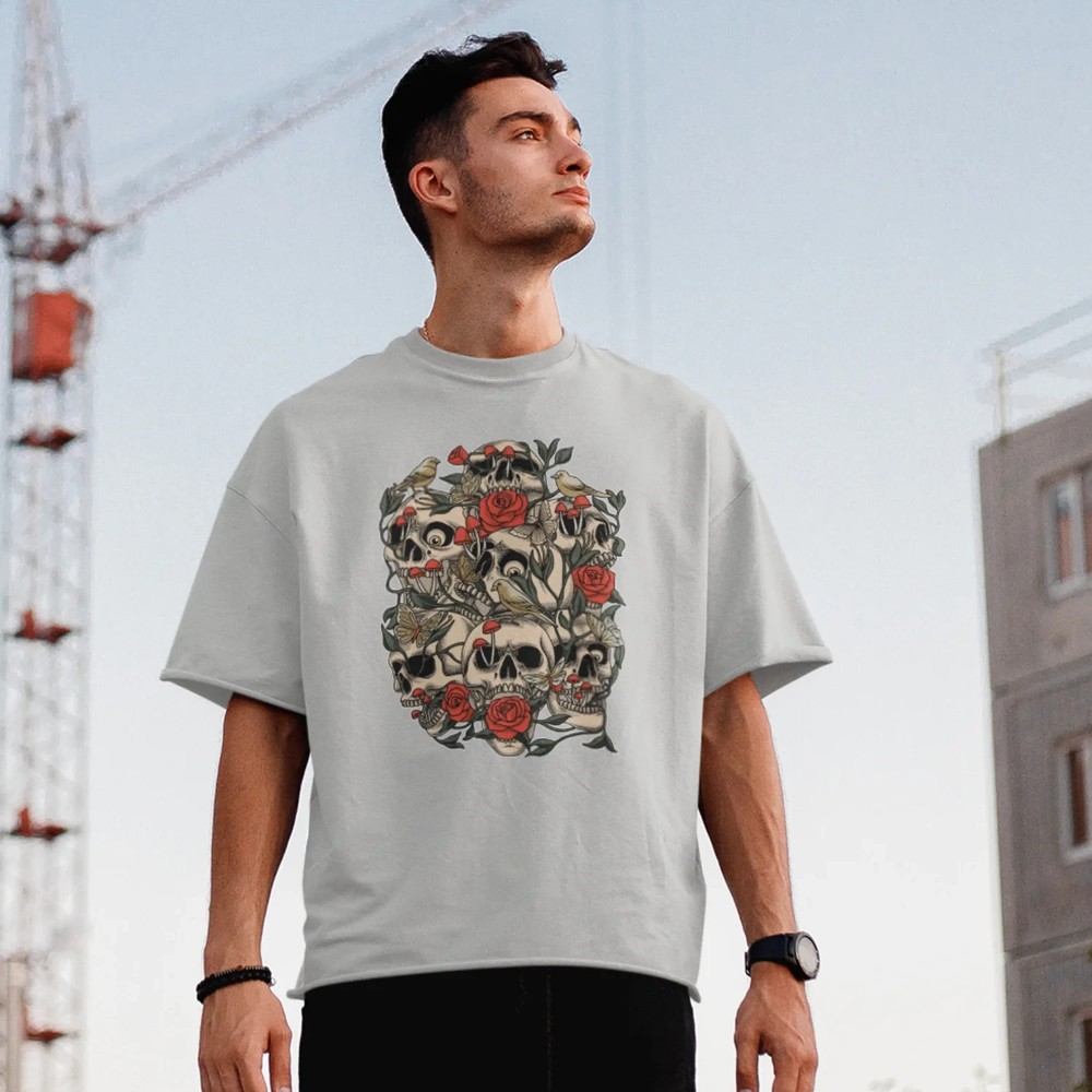 Men's Oversized Round Neck Streetwear T-Shirt, Comfortable, Relaxed and Soft