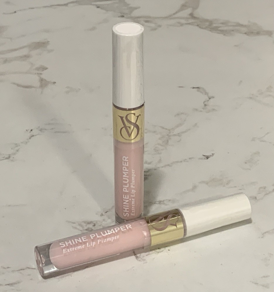 Victoria's Secret Shine Plumper Extreme Lip Gloss 2X Peony 0.11 Oz Pale Pink