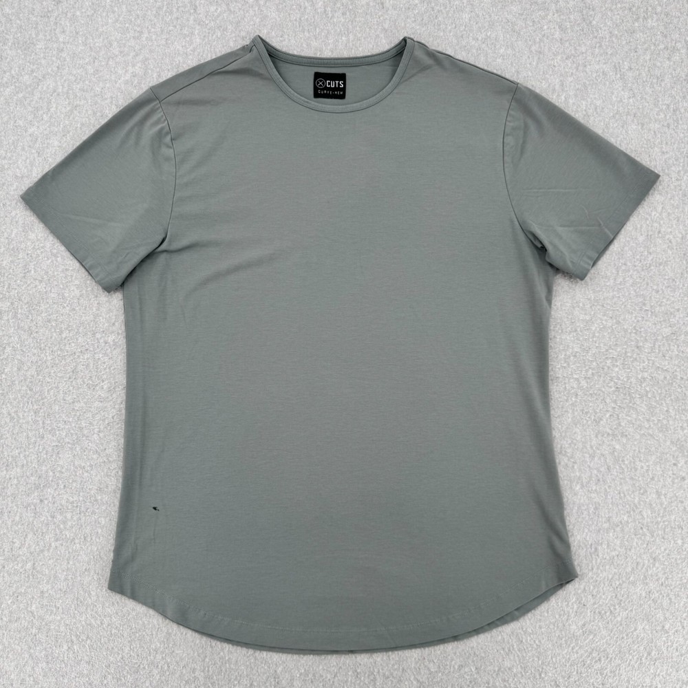 CUTS Clothing Shirt Men's XL Gray Short Sleeve Curve Hem Active Stretch T-Shirt