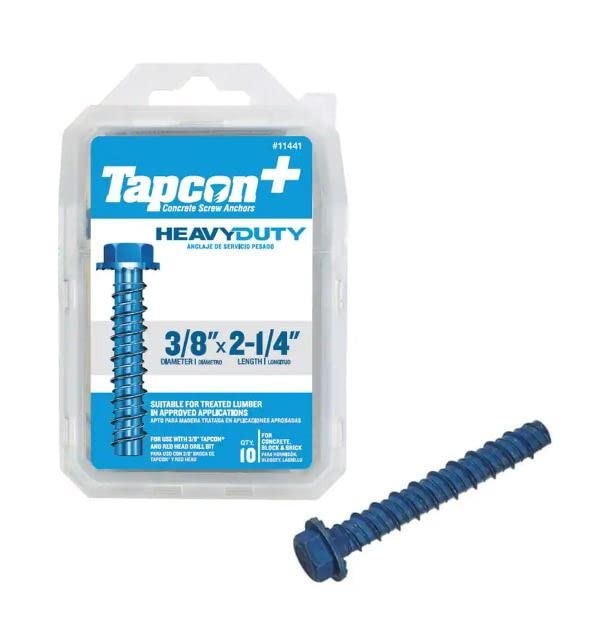 + 3/8 in. x 2-1/4 in. Heavy Duty Screw Anchors 10CT, Blue