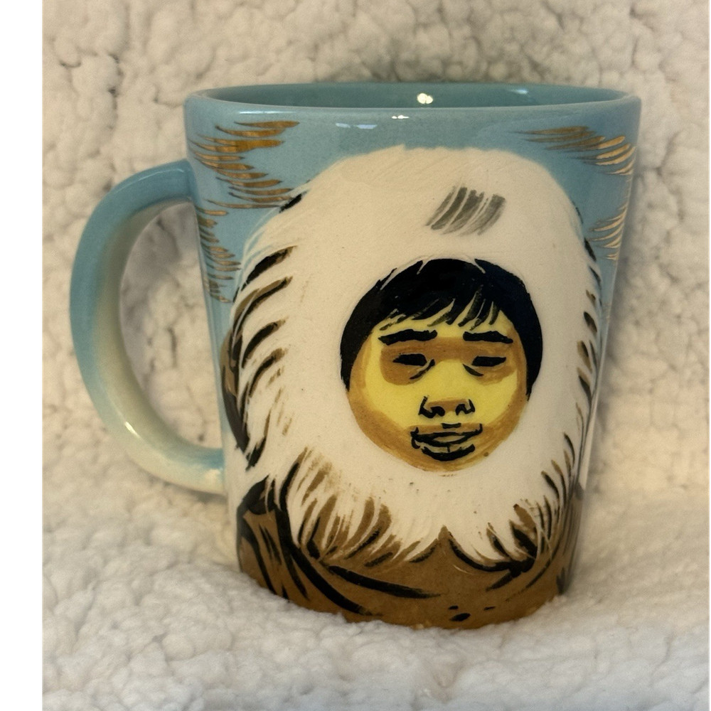 Signed Studio Pottery Mug Portrait Matthew Canada Hand Painted Art Ceramic Cup