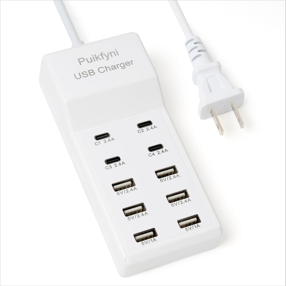 4-Port USB-C & 10-Port USB Hub - Fast Charging Station