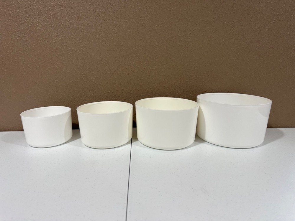 Tupperware Canister Stacking Toppers Set Of 4 White NEW NO SEALS