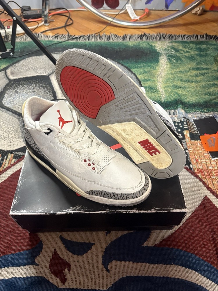 Size 12.5 - Jordan 3 Retro Mid White Cement Reimagined