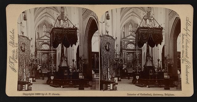 Photo:Interior of Cathedral, Antwerp, Belgium