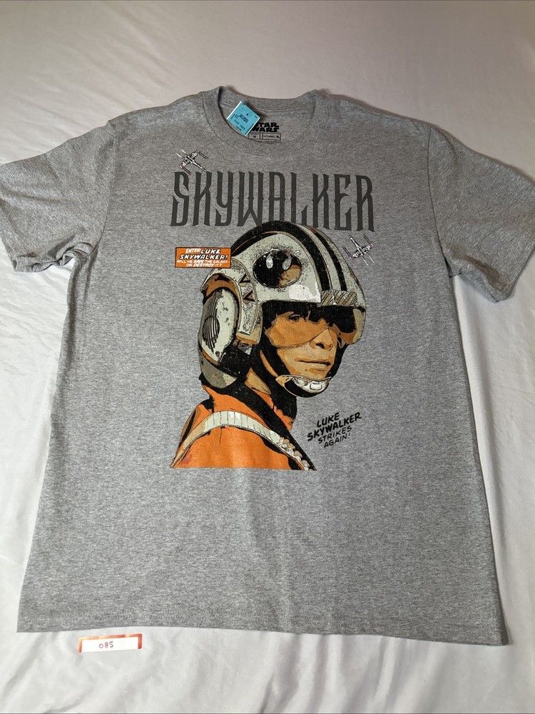 Star Wars Luke Skywalker Graphic Print Gray T-Shirt Medium Nwt