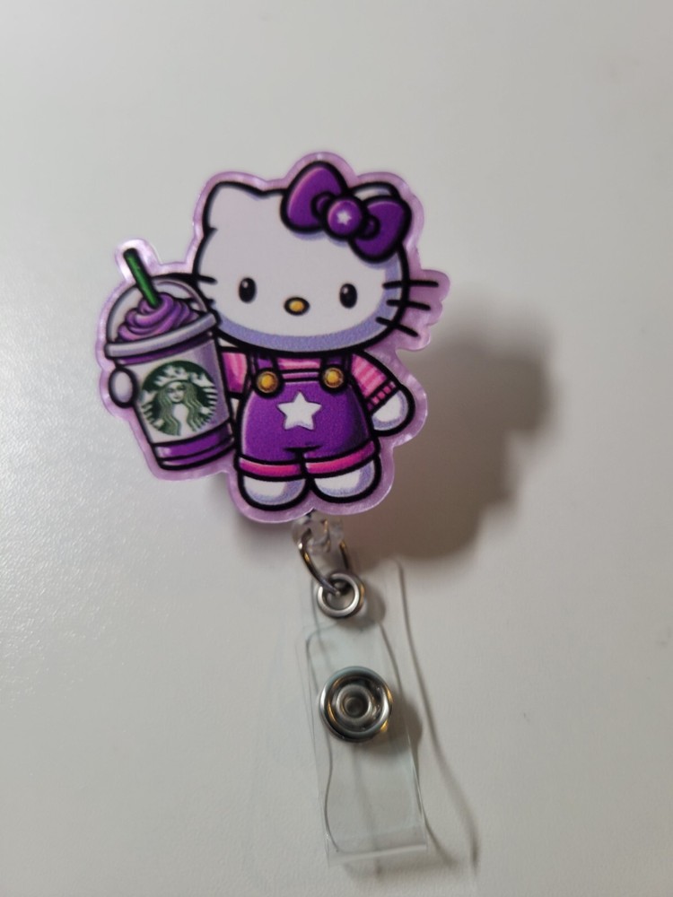 Hello Kitty Starbucks Retractable Badge Reel