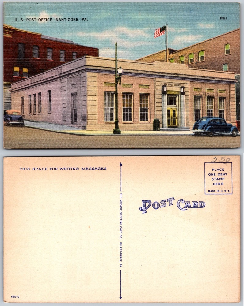 Nanticoke Pennsylvania Post Office Postcard