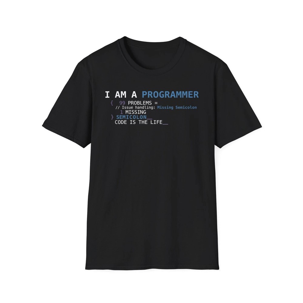 Programmer Shirt Missing Semicolon Funny Coding Developer Unisex T-shirt Tee